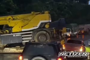 Truk Trailer Terpelosok di Kawasan Bukit Bengkirai, Jalan Menuju IKN