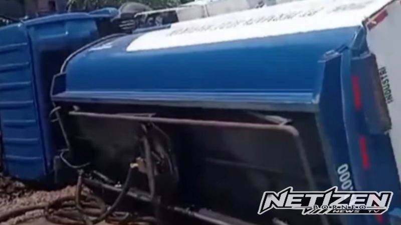 Kecelakaan Truk Tangki Terguling di Kawasan Teluk Bajau, Samarinda Seberang