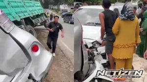 Tabrakan Beruntun Di Jalan Ir PM Noor, Banjarbaru