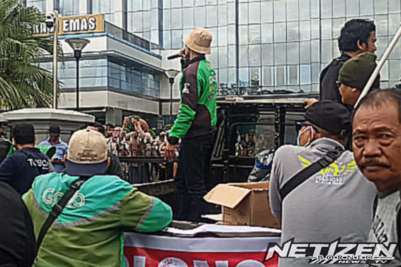 Driver Ojol Kaltim Tuntut Tarif Layak dan Regulasi Nasional di Depan Kantor Gubernur