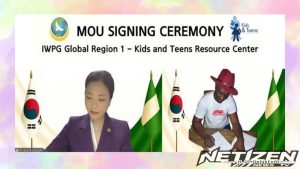 International Women’s Peace Group (IWPG) Global Region 1 (Direktur Regional: Na Hyeong Jeon), menandatangani Nota Kesepahaman daring dengan LSM Nigeria Kids and Teens Resources Center untuk bekerja sama dalam pendidikan perdamaian.
