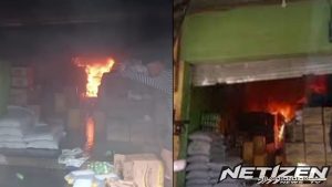 Kebakaran Hebat di Belakang Pasar Limbur Kotabaru, Warga Panik dan Evakuasi Dagangan