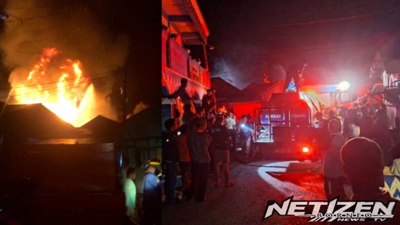 Kebakaran Hebat di Kotabaru Hulu, Dua Rumah Ludes Terbakar