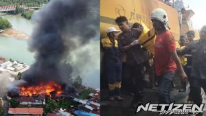 Kebakaran Hebat di Sangasanga Dalam, Seorang Lansia Meninggal Dunia, Dua Relawan Terluka