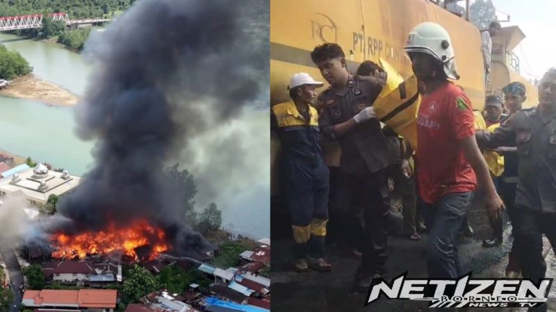Kebakaran Hebat di Sangasanga Dalam, Seorang Lansia Meninggal Dunia, Dua Relawan Terluka